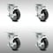 Service Caster 4 Inch SS Thermoplastic Rubber Swivel Top Plate Caster Set with Brake SCC SCC-SS20S414-TPRB-TLB-4 - alternate 1